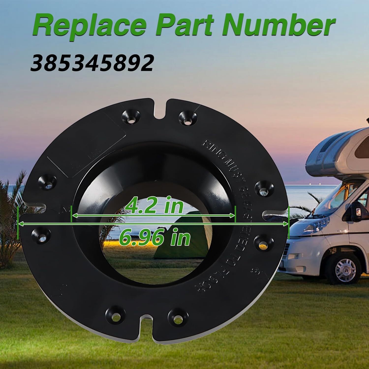 3" Socket Floor Flange RV Toilet Flange for Gravity Discharge Toilets