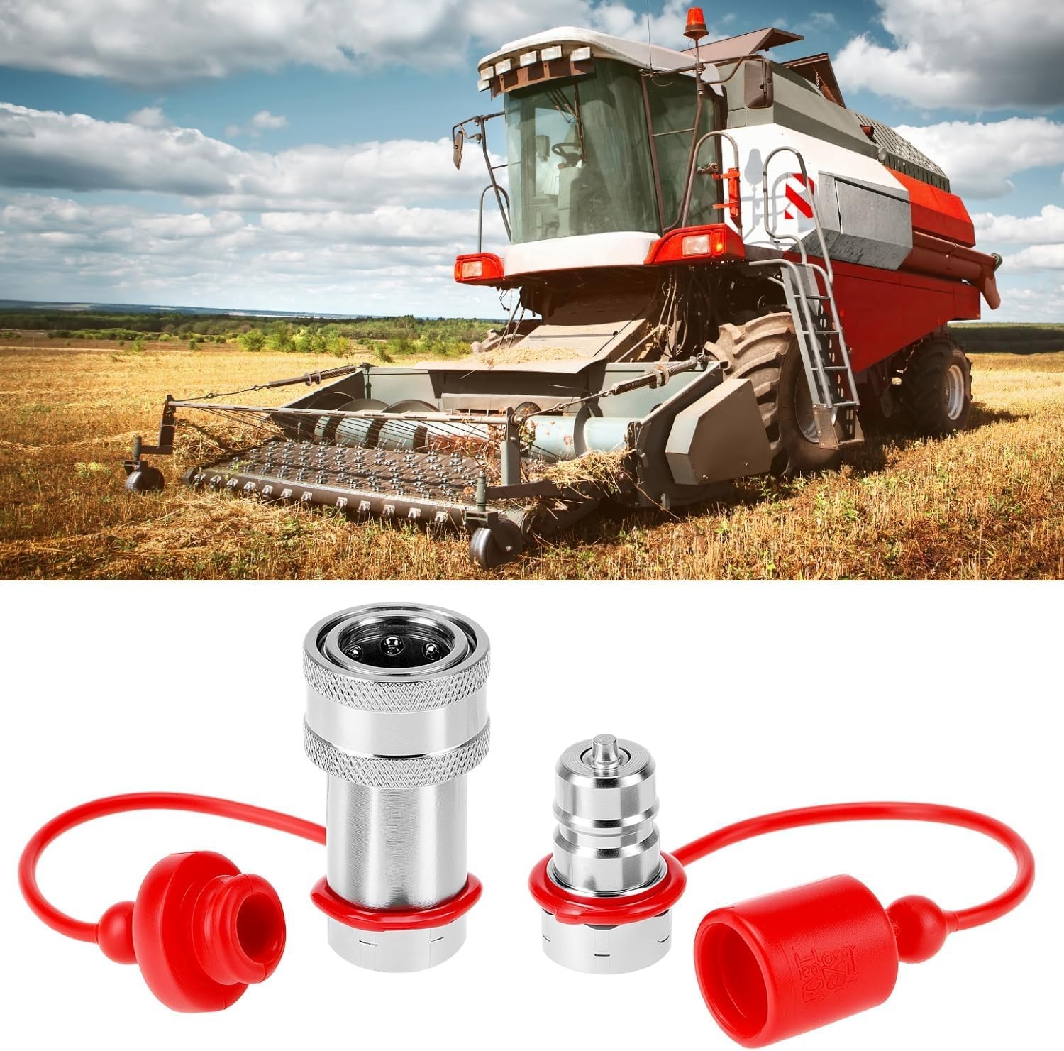 2 Pack 3/8” NPT Hydraulic Quick Connect Couplers 4000 PSI 3/8 Body Steel Set ISO