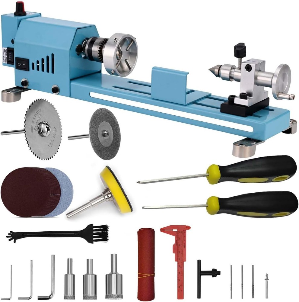 Mini Lathe Machine Multi-Purpose Lathe W/ Professional Tools Torno Para Madera