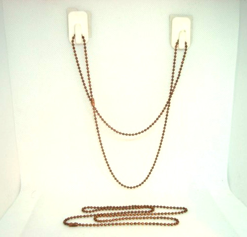 #2 Two COPPER Metal Bead Ball Chain Jewelry Necklace Clasp Chain 24" inch (L)