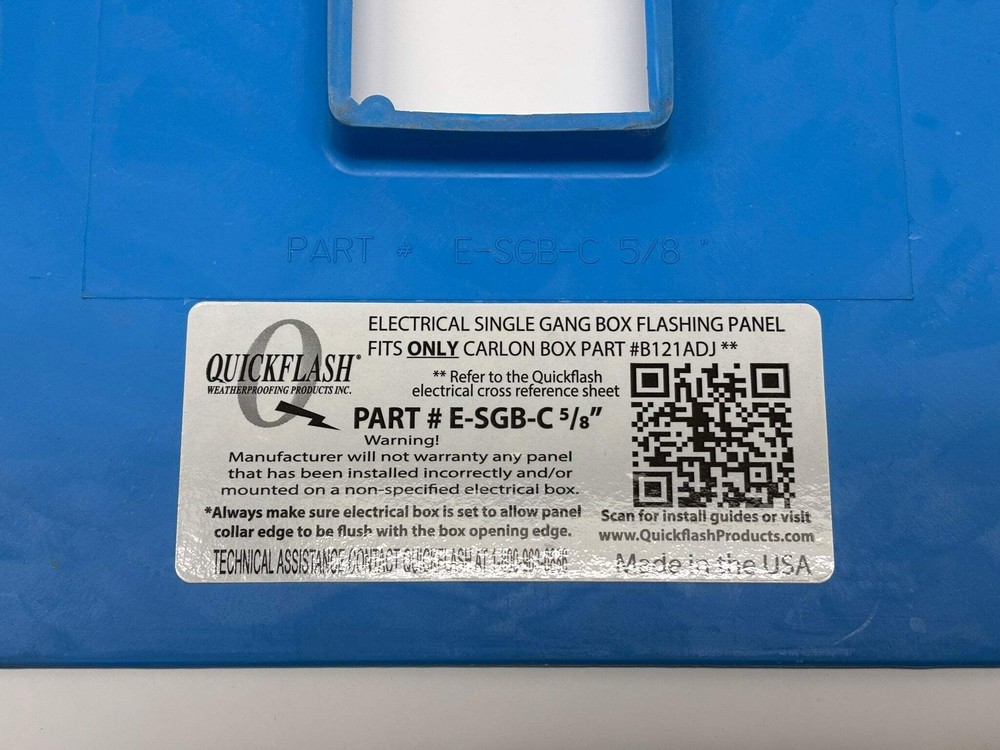 15 Pack Quick Flash E-SGB-C 5/8" ELECTRICAL SINGLE GANG BOX FLASHING PANEL