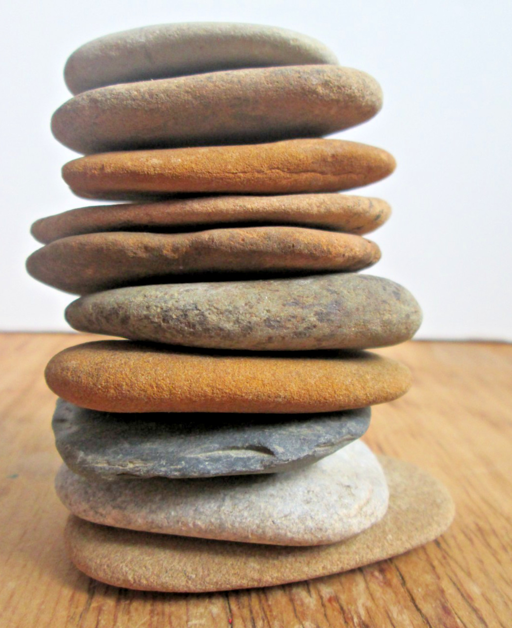 Set 10 Flat Natural River Rocks Stones Stacking Creek Feng Shui Cubicle Desk Art