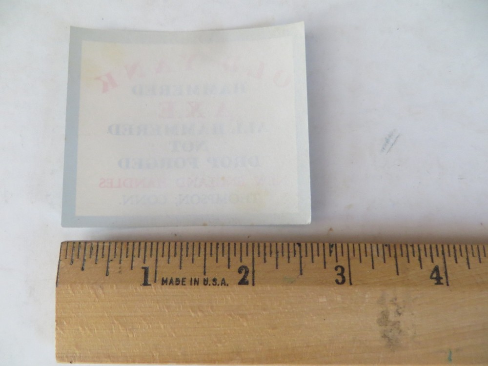 Old Yank Axe Label