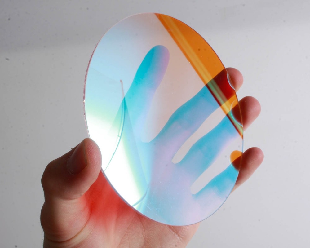 DICHROIC GLASS FILTER: RED DICHROIC 1/8, 4.75" DIAMETER