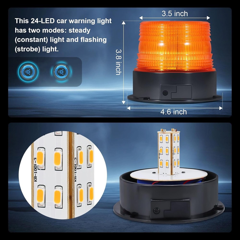 AnTom Magnetic Wireless Beacon Light, Rechargeable Emergency Flashing Warning