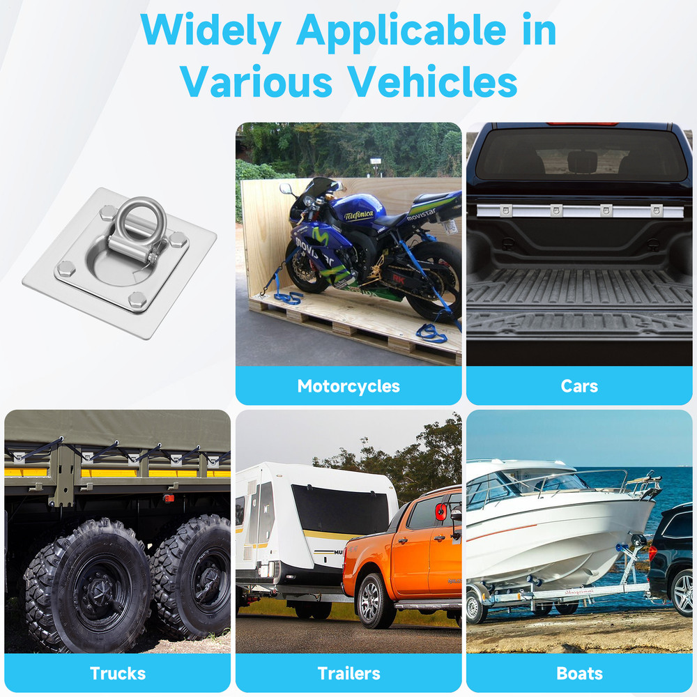 6Pack Tie Down Rings Heavy Load-Bearing Pull Ring Heavy-Duty Tie Down for gently