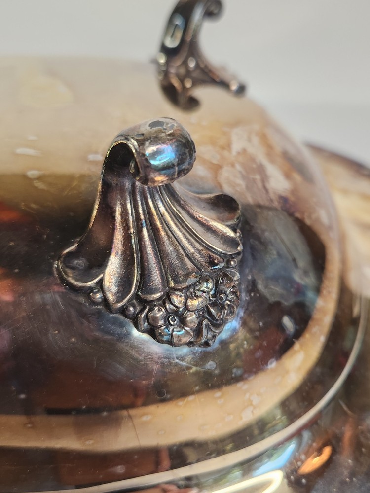 Vintage footed silverplate serving dish