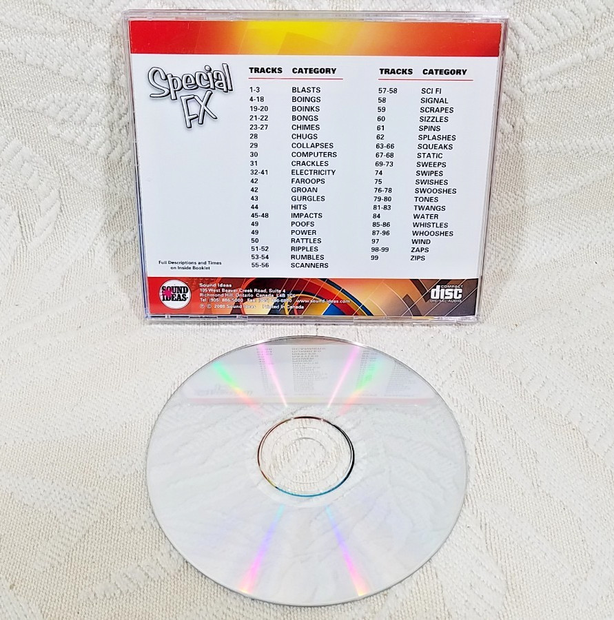 SOUND IDEAS SPECIAL FX SOUND EFFECTS LIBRARY SFX-01 CD