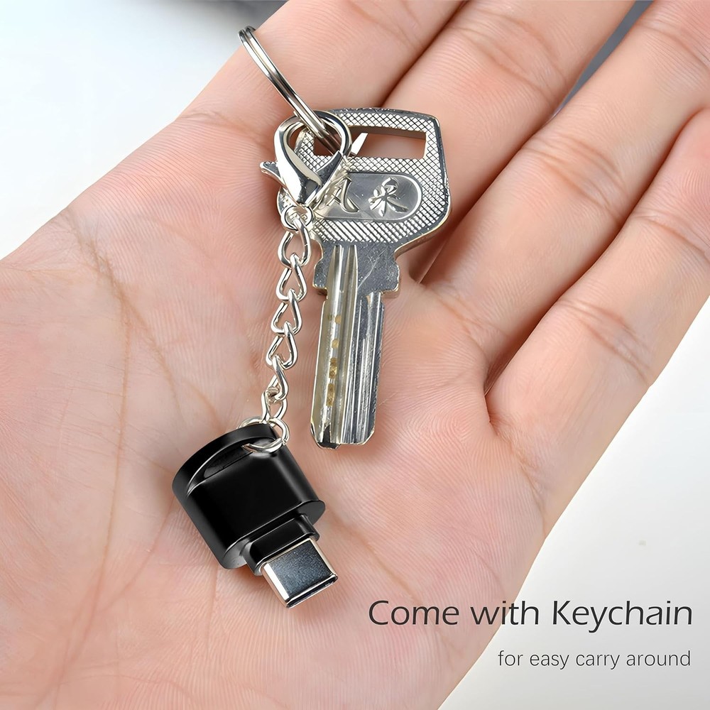 USB C Micro SD Reader for Camera Laptop Mini Portable Easy to Carry Black