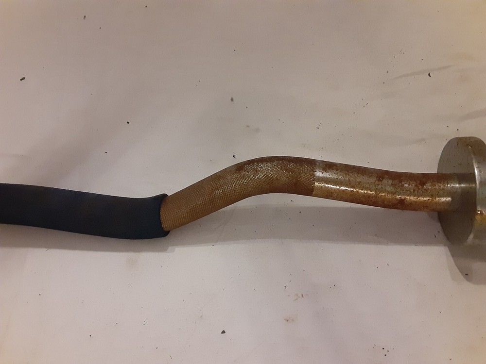 EZ Curl Bar Olympic solid w/ blue padded grips 46", RUST