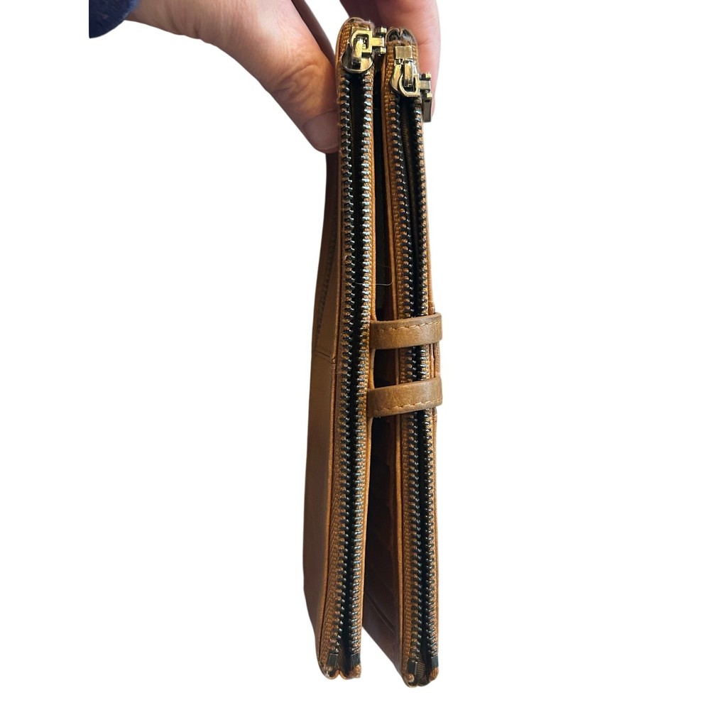 Roulens brown wallet billfold clutch RFID
