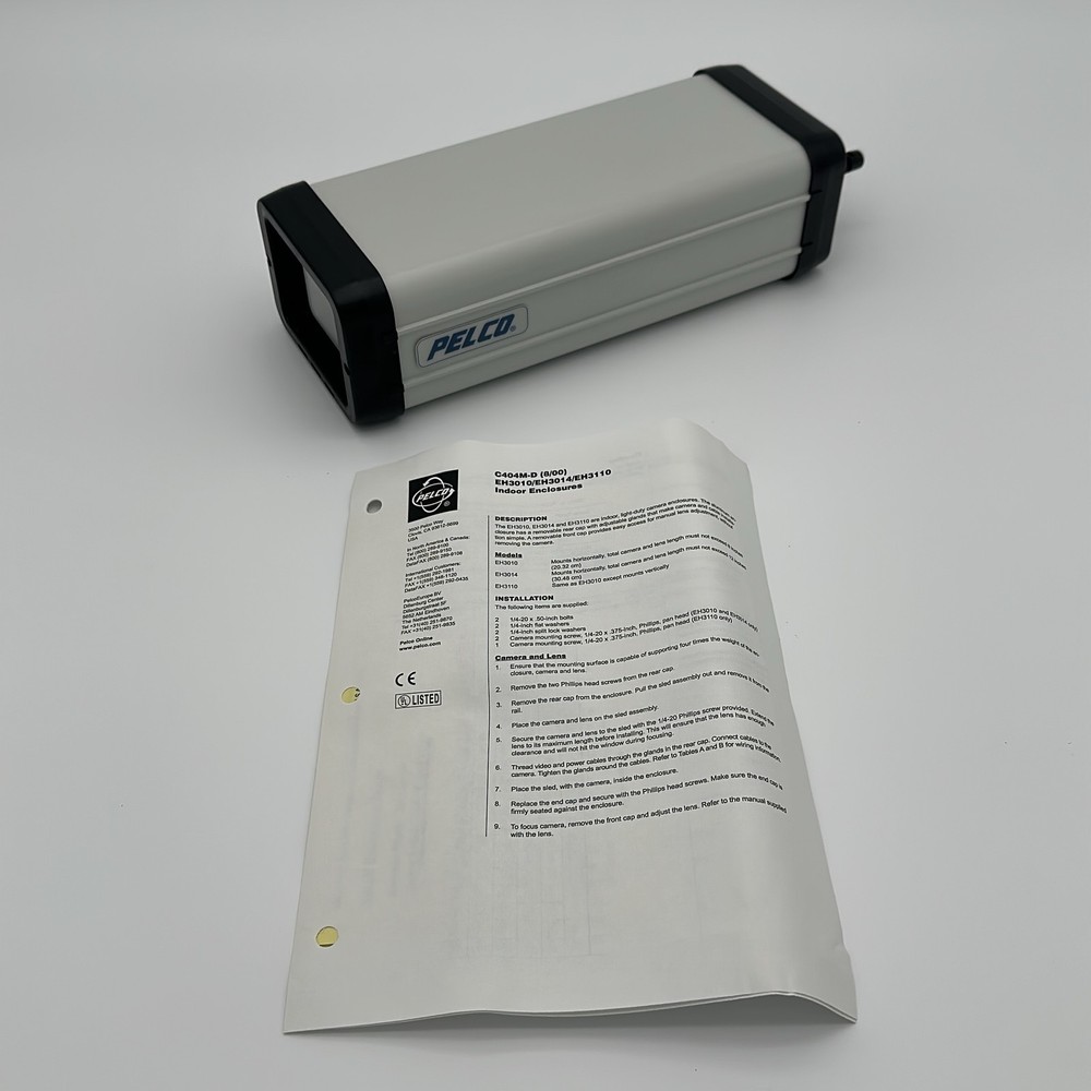 Pelco EH3010 Aluminum Rectangular Enclosure 8” New.