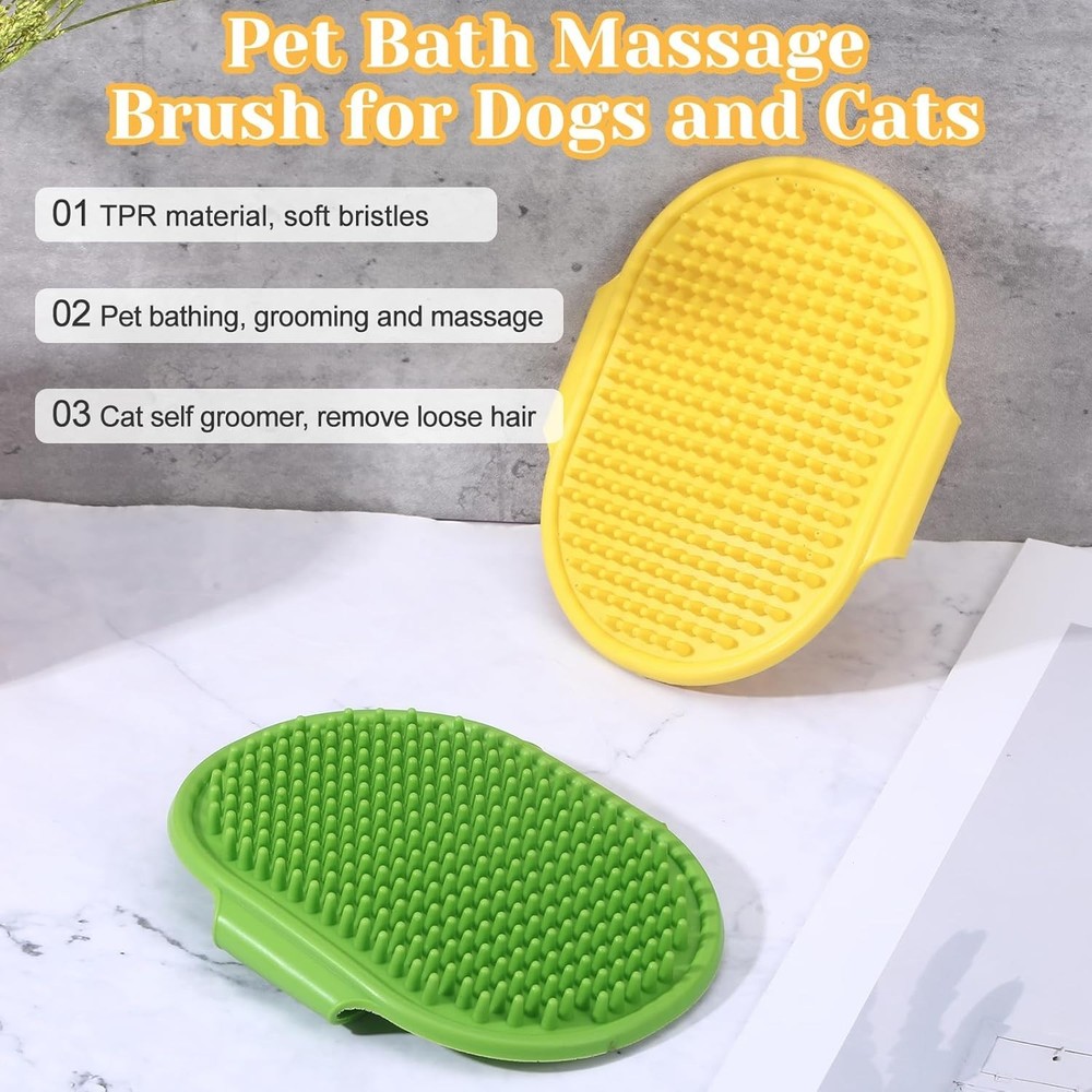Versatile 4-Piece Cat Grooming Set: Adjustable Silicone Brushes for Easy Use