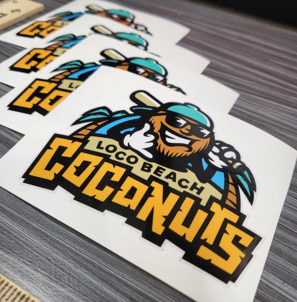 LAMINATED LOCO BEACH COCNUTS BANANA BALL STICKER