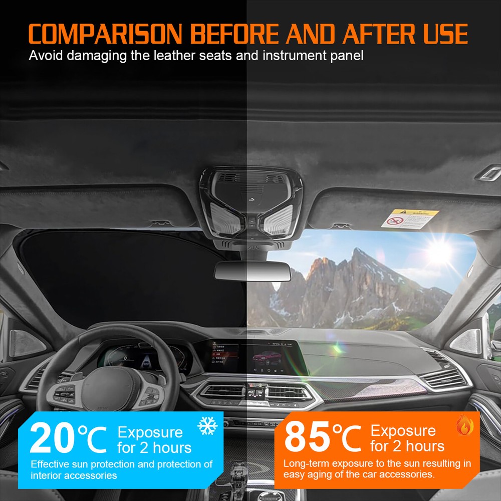 Windshield Sunshade Sun Shade Shield Visor Block For Chevrolet Silverado 19-24