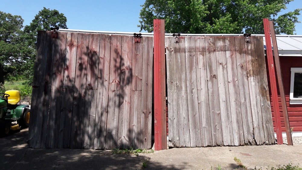 Reclaimed Barn Doors with rail hardware