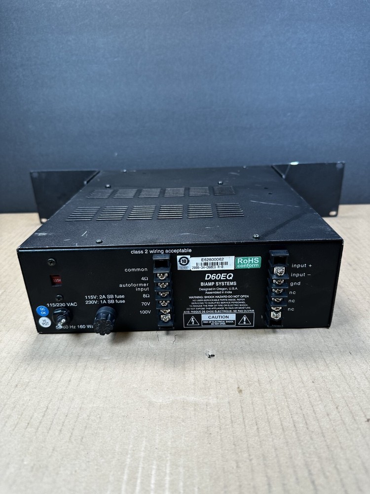 Biamp Advantage Amplifier Equalizer D60EQ Works Ships Fast!!!