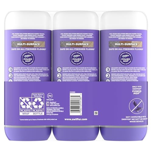 PowerMop Floor Cleaning Solution with Lavender Scent, Triple Pack Each 76 Fl Oz