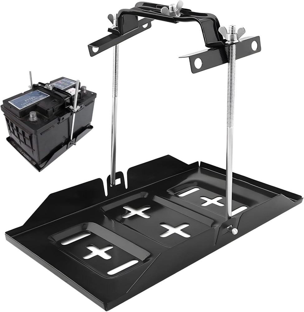 Battery Hold Down Tray Kit Universal Metal Storage Holder Adjustable Bracket