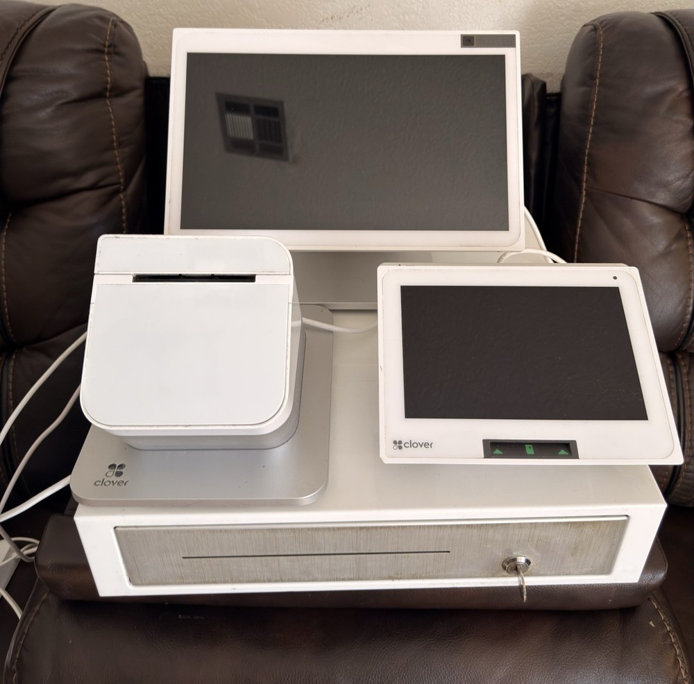 Clover POS System Cash Drawer Receipt Printer Touchscreen Card Reader