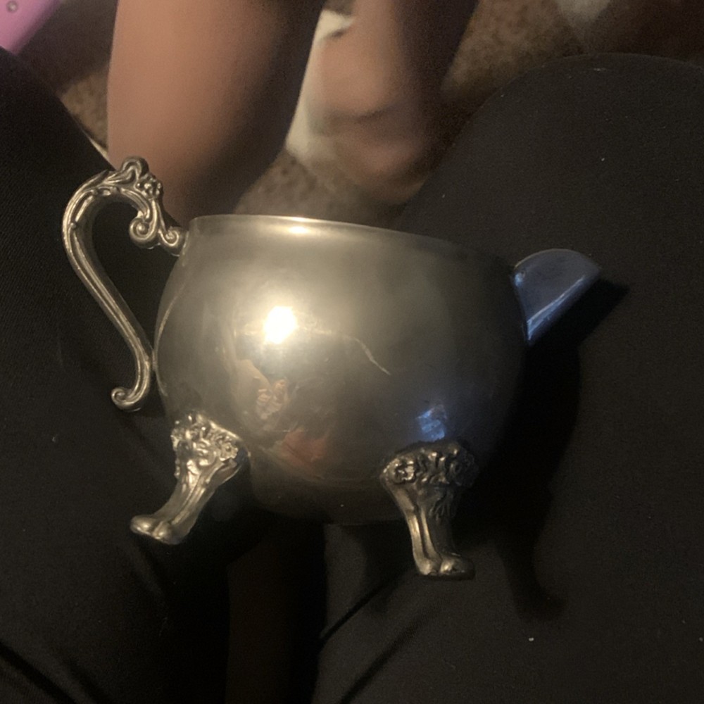 Victorian Silverplate Creamer Ornate Legs