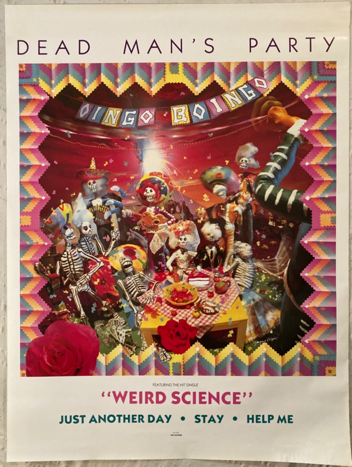 Oingo Boingo 1985 Promo Poster Dead Man’s Party Weird Science Danny Elfman MCA