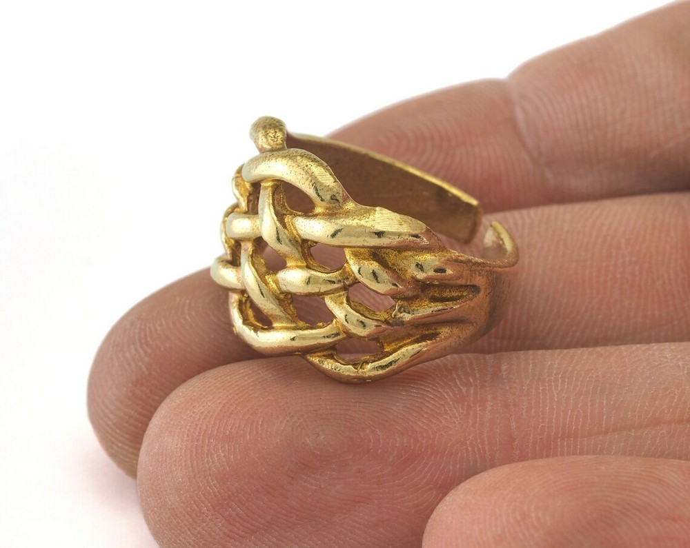 Adjustable Ring Raw Brass (18mm 7.5US inner size) 3208 ring21