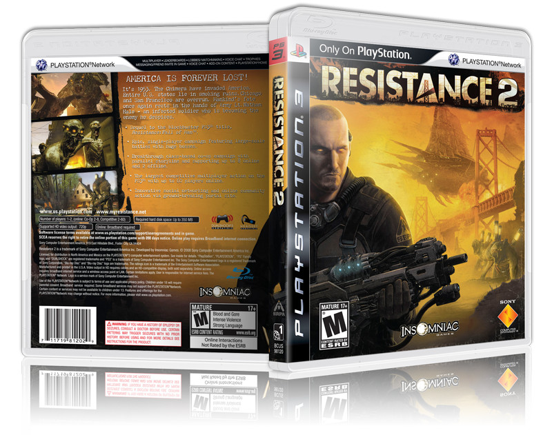 Resistance 2 - Replacement PS3 Cover and Case. NO GAME!!
