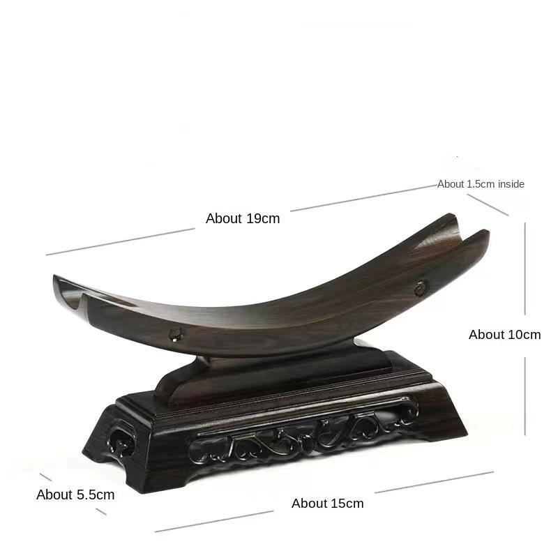 Wood Sword Stand Solid Display Katana Holder Crescent Shape