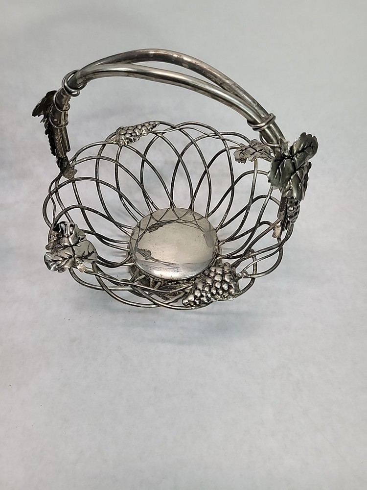 Vintage Grapevine Godinger Silver Art Co Vine Metal Baskets Swinging Handle