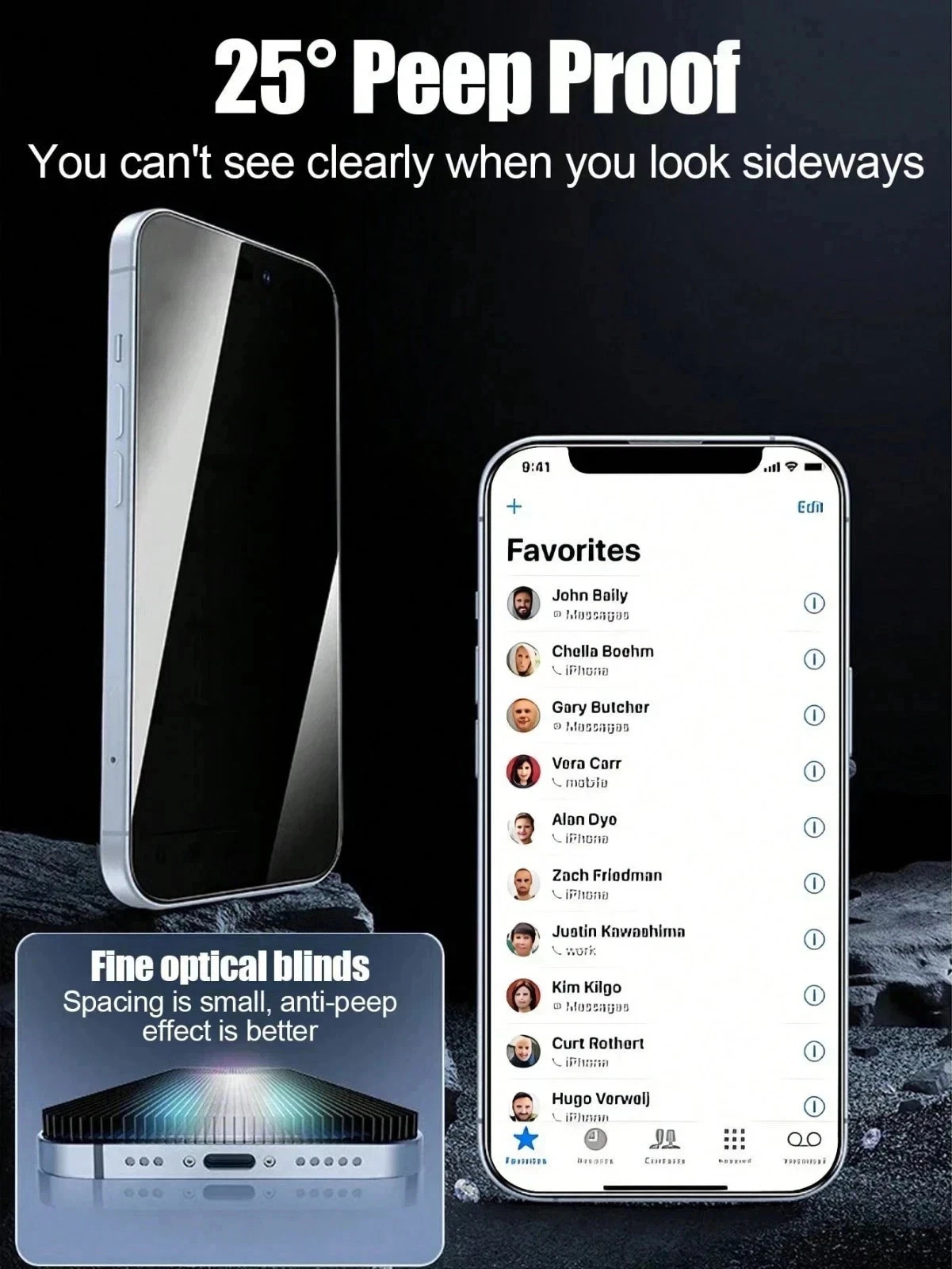 Privacy Screen Protector For iPhone 13 14 15 16 17 Pro Max Air Edge Full Cover