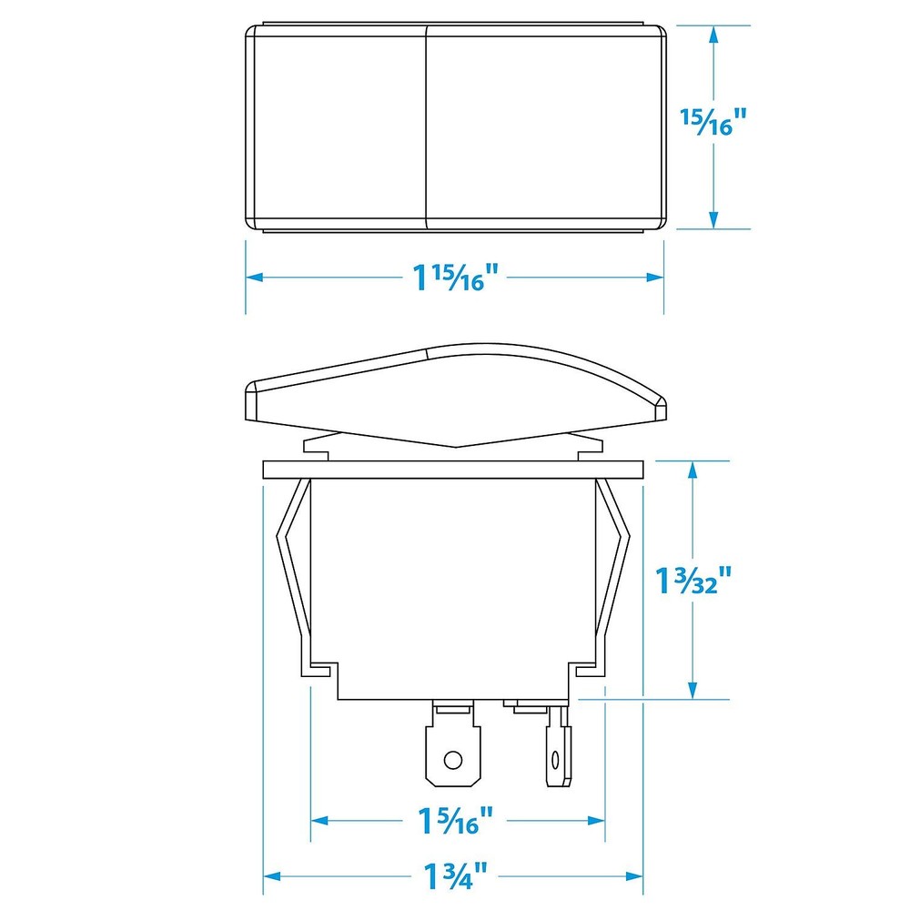 Seachoice 50-10801 Non-Illuminated Rocker Switch