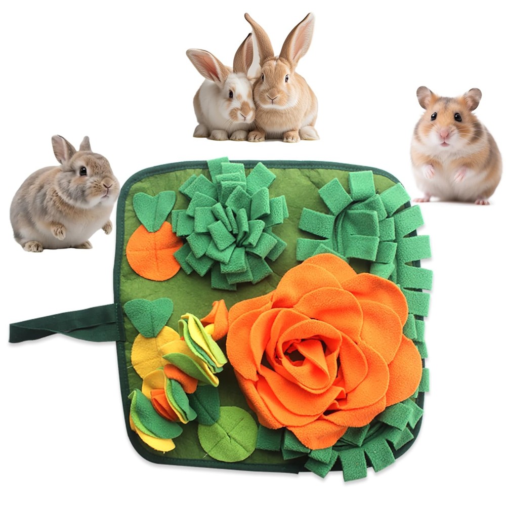 QMoveltyF Rabbit Foraging Mat Bunny Snuffle for Small Medium, Green