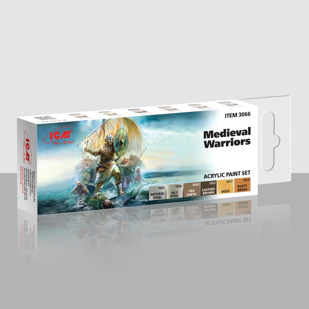 ICM 3066 – Acrylic paint set for Medieval Warriors