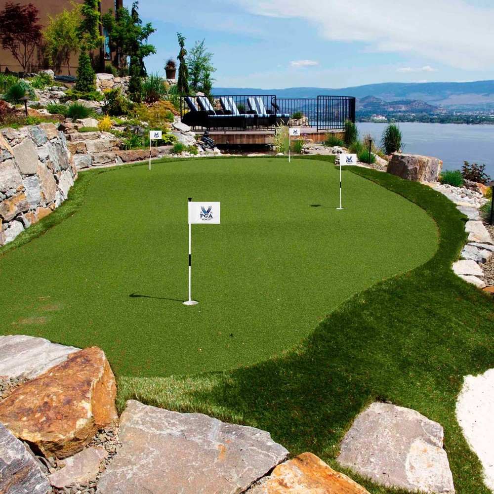 3ft Golf Flagstick - Portable Two-Section Design - Ball Retrieval Base - Perf...