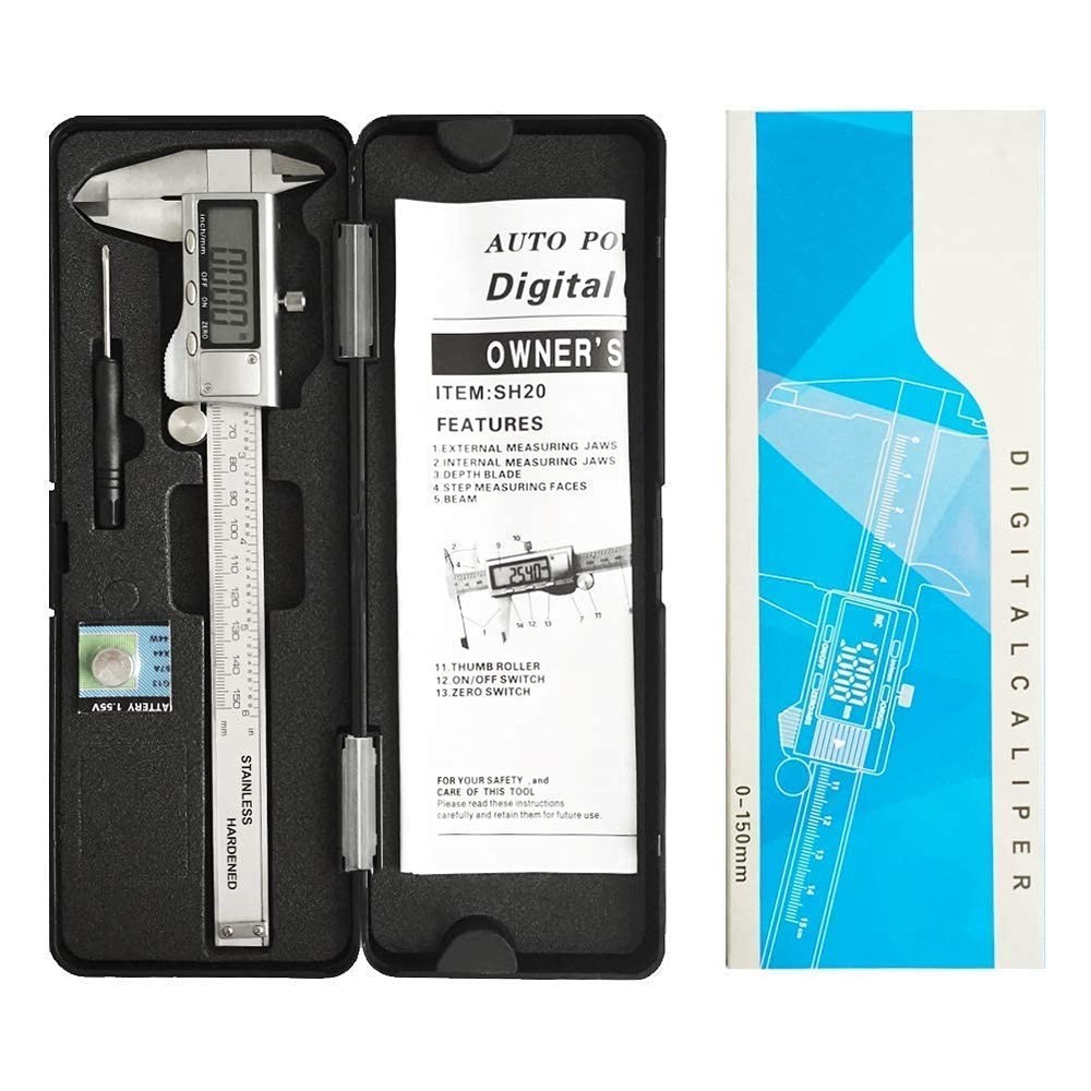 Digital Caliper, Caliper Measuring Tool with Stainless Steel, Electronic...