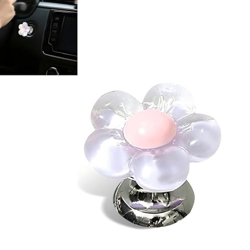 Car Push Start Button Cover, Flower Shape 3D Stereo Engine Quick 1 PC Purple