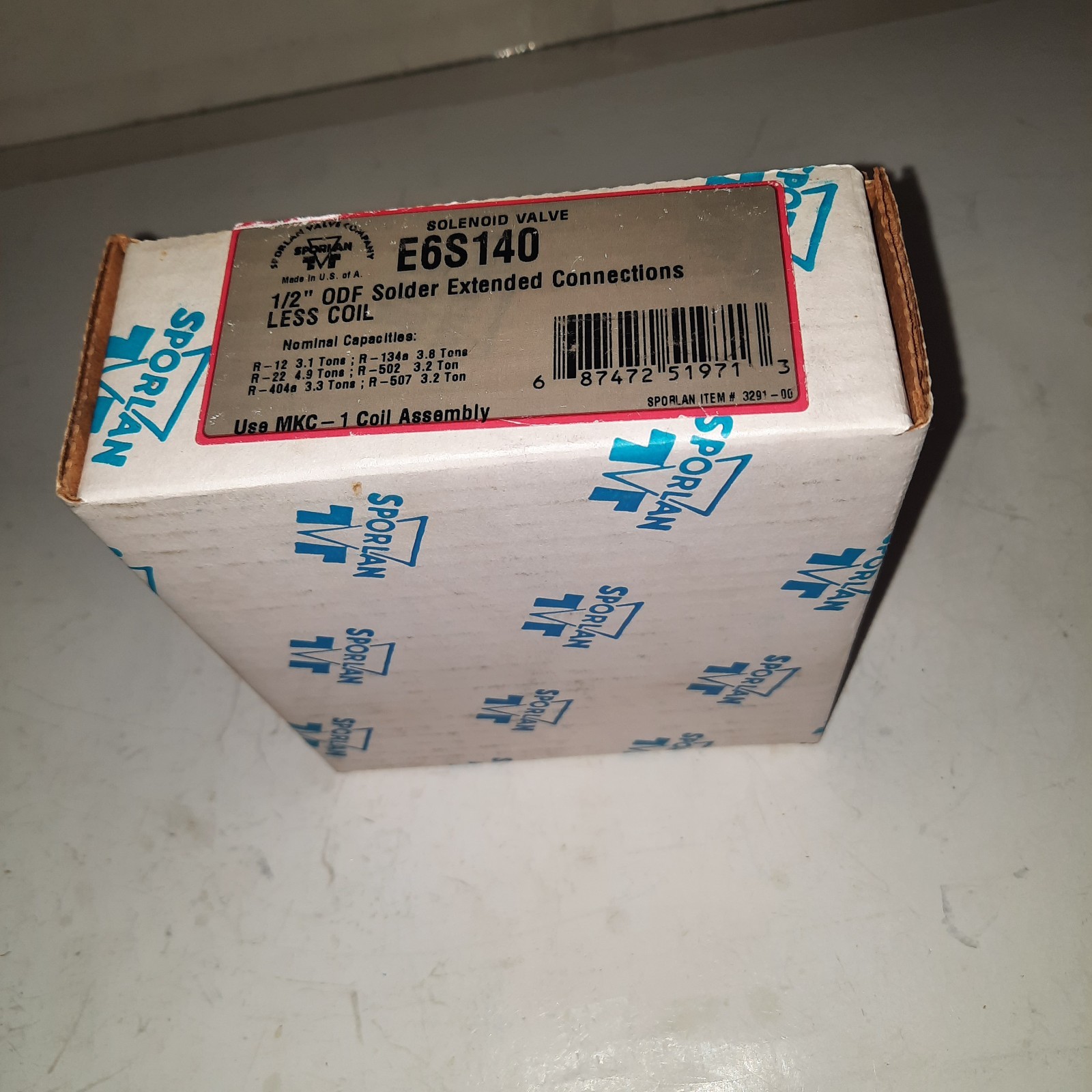 SOLENOID VALVE E6S140 1/2" ODF less coil