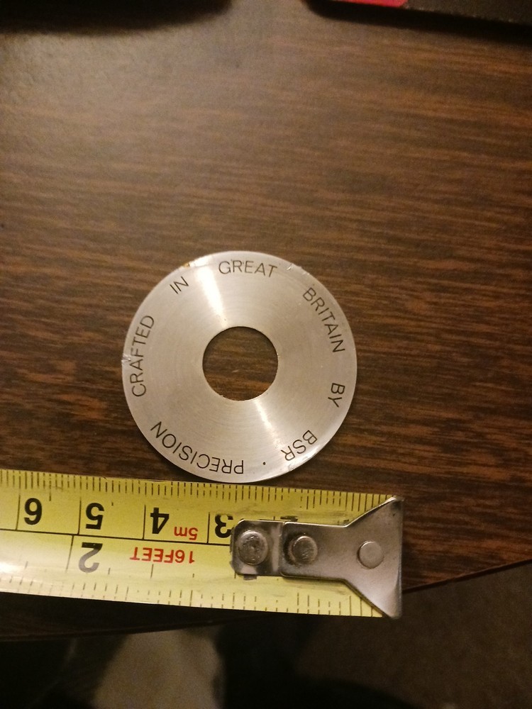 Vtg BSR Mini Changer Replacement Turntable Nameplate Silver Small Record Player