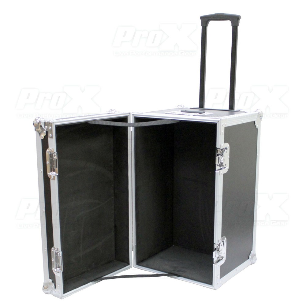 PROX ATA Utility DJ Small Trunk Road Case Rubber Lined w/ Pull Handle & Wheels