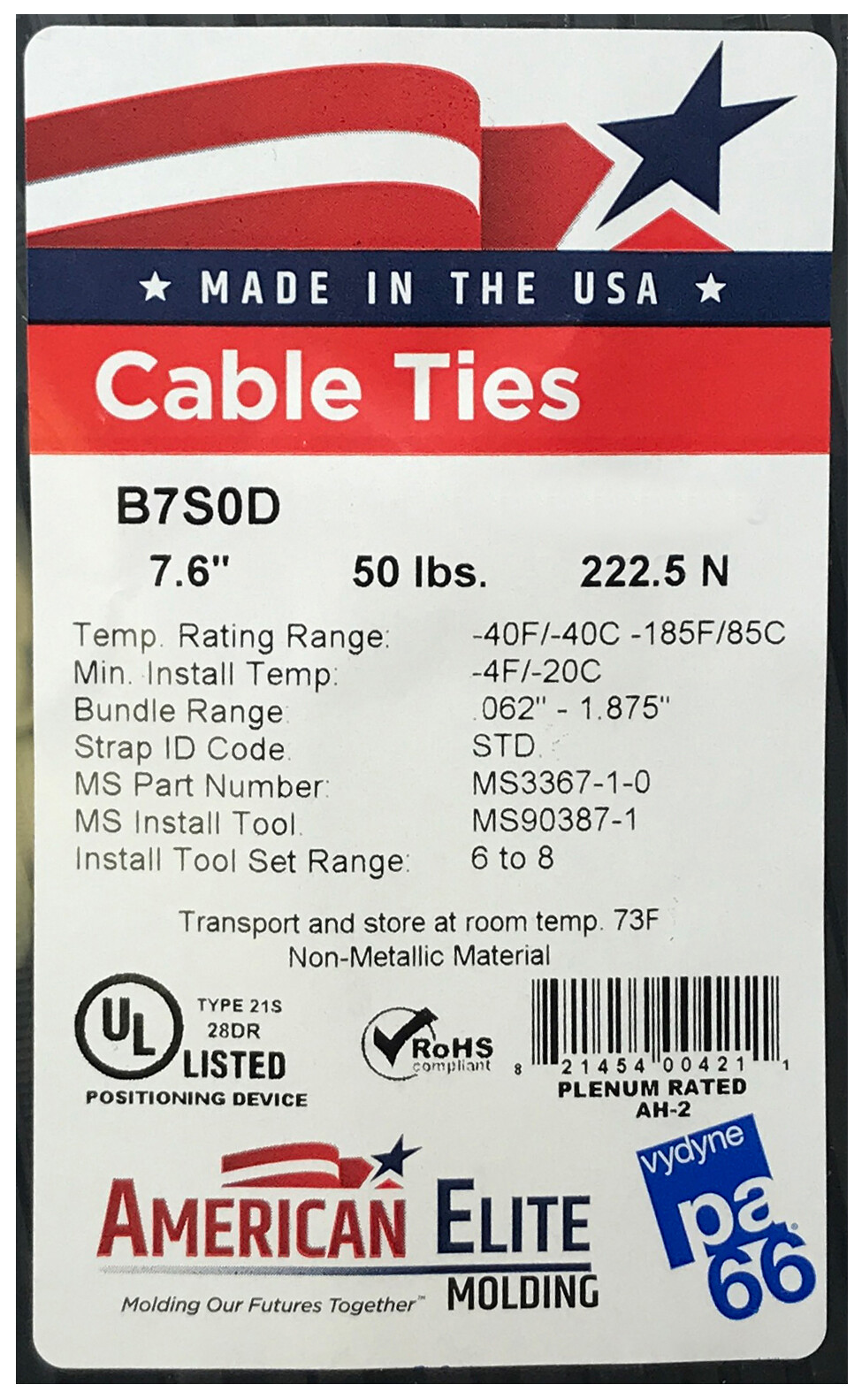 (1000) Black 7" Inch Nylon Cable Wire Wrap Zip Ties 50 LBS UV Resistant - USA