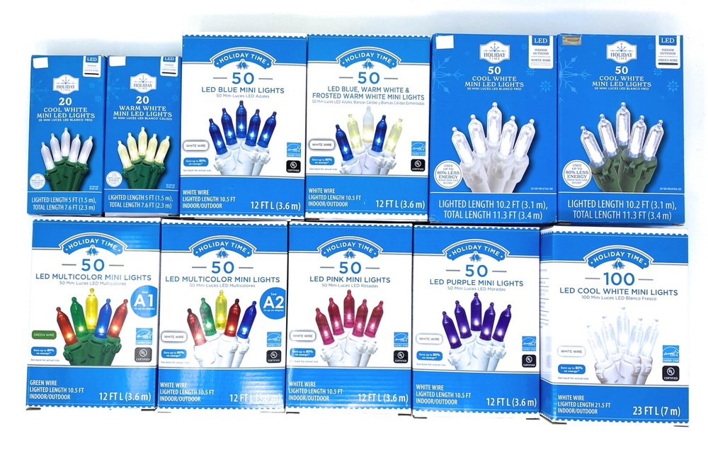 LED String Mini Lights Holiday Christmas - Available in Many Styles & Colors