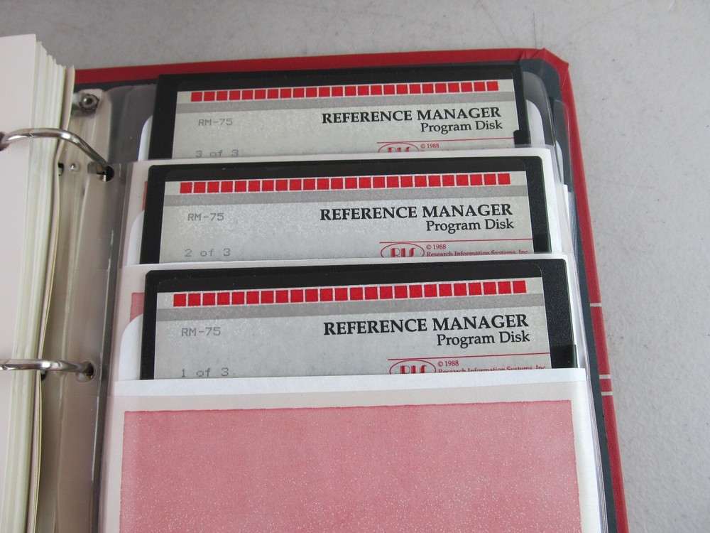 Reference Manager RIS Research Information Systems Vintage Software Floppy 1988