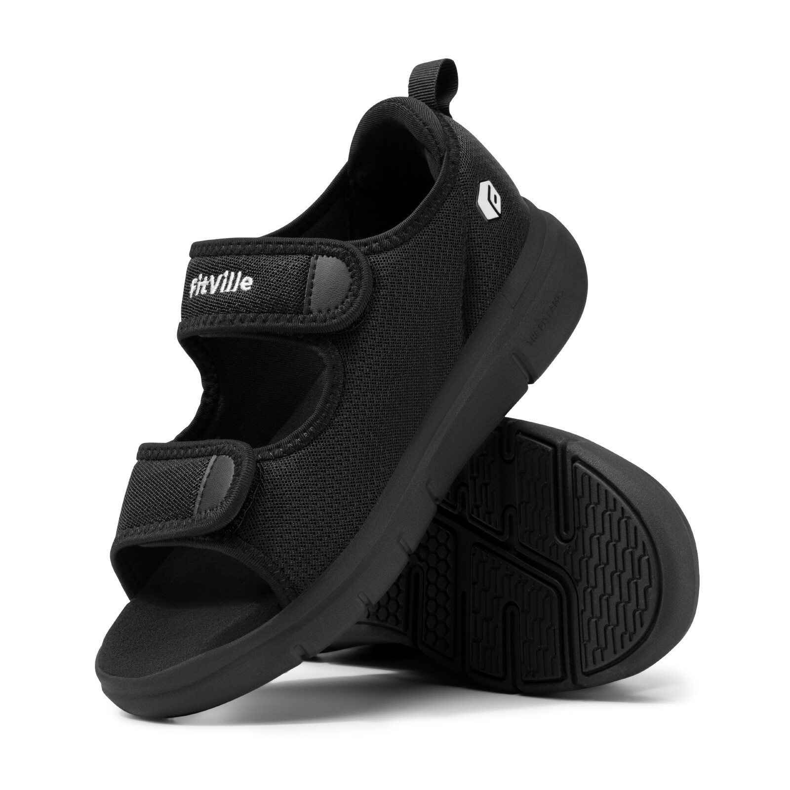 FitVille Mens Diabetic Sandals Casual Comfort Outdoor Sport Adjustable Shoes