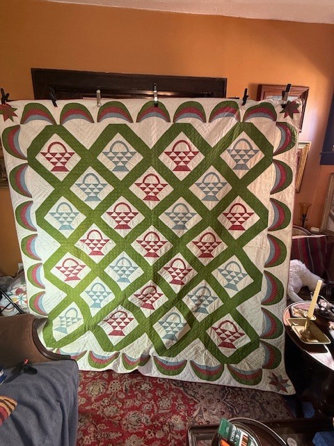 Glorious 19Th Century Basket Quilt