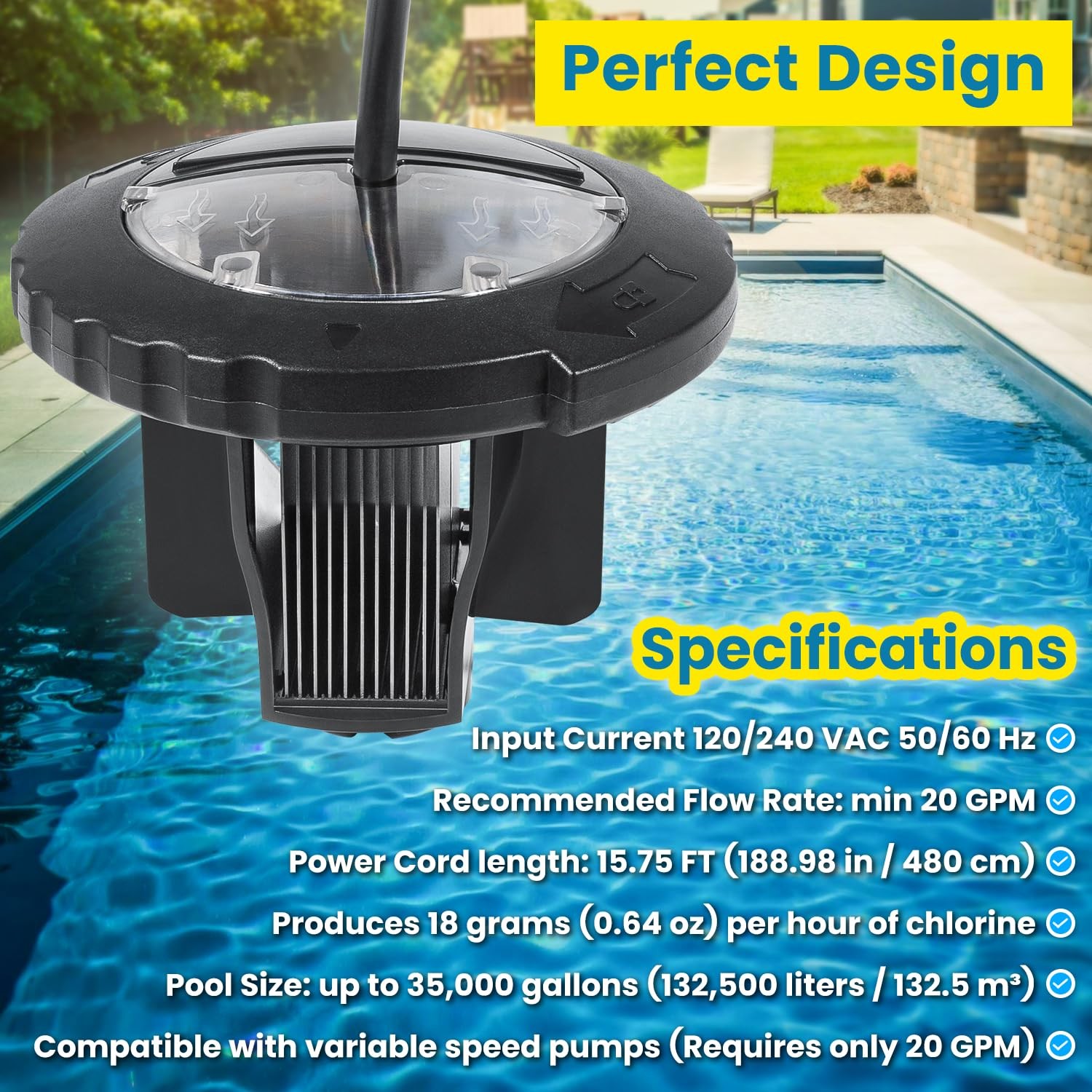 Replacement for Jandy Zodiac R0693900 TruClear Salt Cell Assembly for All Jan...