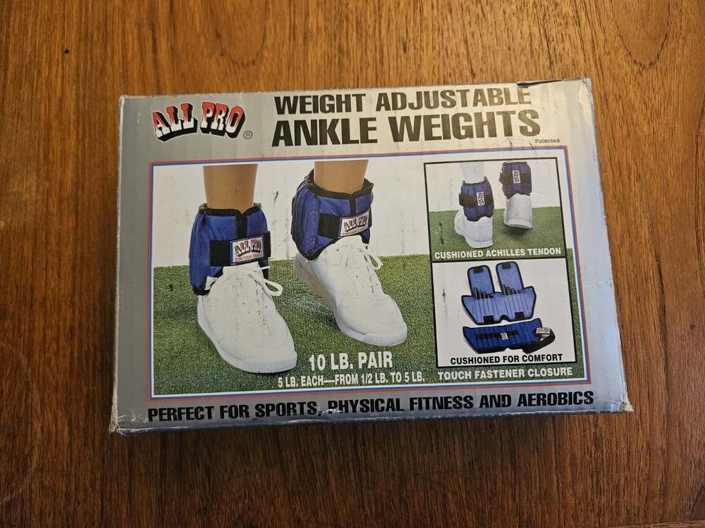 ALL PRO 10LB Set (5LB each ankle) ADJUSTABLE ANKLE WEIGHT - Complete pair
