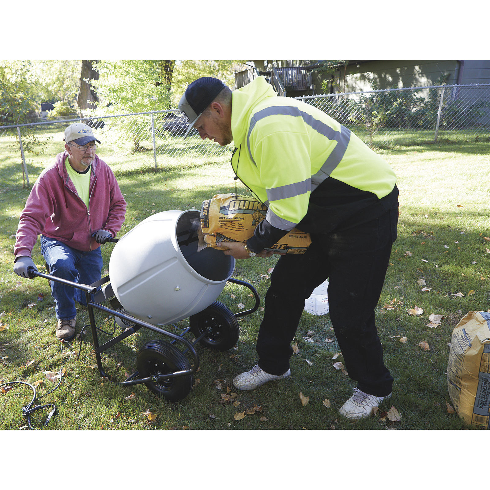 Klutch Electric Cement Mixer, 3.5 Cu. Ft. Poly Drum, 1/2 HP, 120V Electric