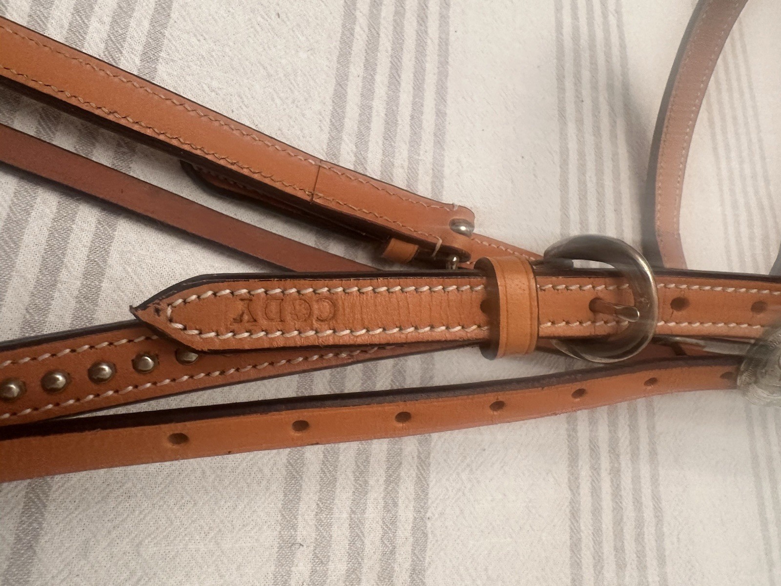 Vintage Champion Turf & Reins, Bridle leather Southwestern Style Silver Accent