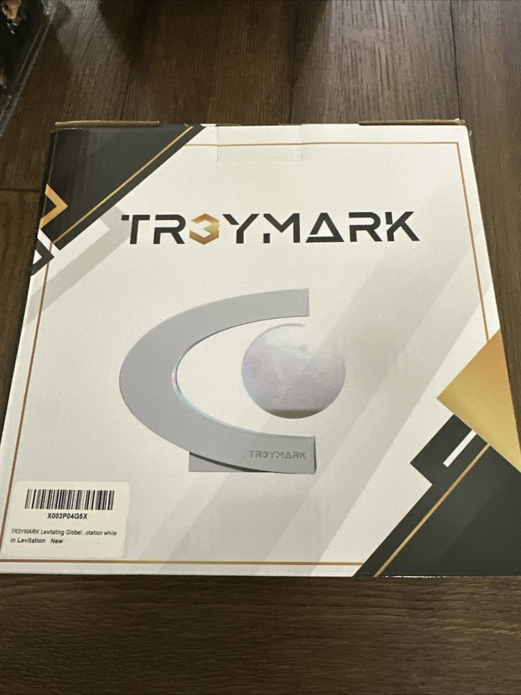 TroyMark Levitating Globe Rotation White New